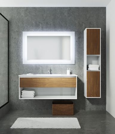 Тумба с раковиной SanVit Контур 120 kkont120 с фактурой под дерево подвесная Зебрано, артикул kkont120