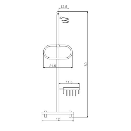 Напольная стойка Savol S-00B04, хром, артикул S-00B04