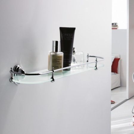 Полка стеклянная Haiba HB1507, хром, артикул HB1507