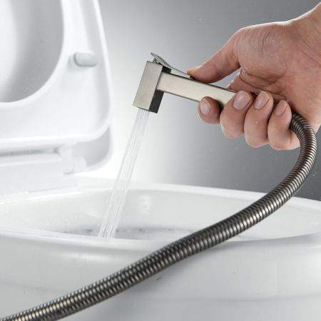 Гигиенический душ со смесителем Raffine F237T, оружейная сталь