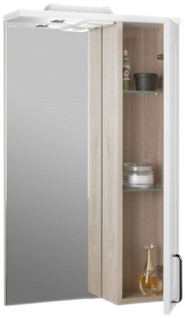 Зеркало со шкафом Iddis Sena 50 с подсветкой Белый Светлое дерево, артикул SEN5000i99