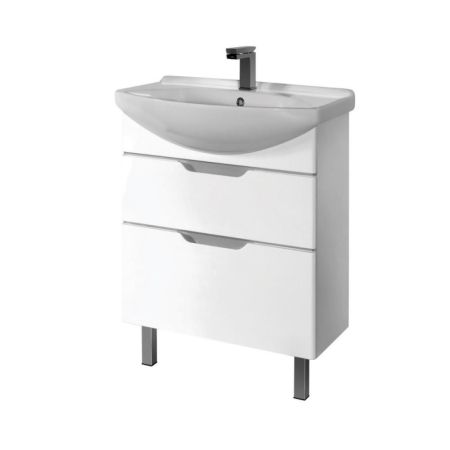 Тумба с раковиной подвесная/напольная Dreja Laguna Plus 85 см, белый, артикул 99-0107-com