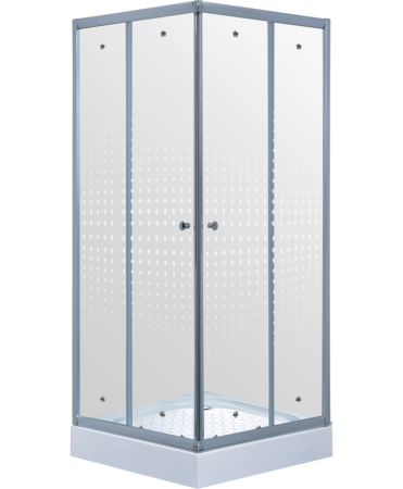 Душевой уголок Timo 80x80 TL-8002R профиль Хром стекло прозрачное с рисунком, артикул TL-8002R