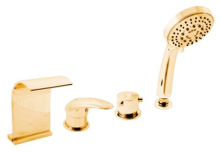 Смеситель на борт ванны Rav Slezak Dunaj D467.5PZ золотой, артикул D467.5PZ