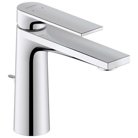 Смеситель для раковины, Duravit, Tulum, тип открывания воды-однорычажный, тип регулирования воды-керамический картридж, монтаж-на раковину/столешницу, отверстия для монтажа-1, высота, мм-165, вынос излива, мм-135, тип излива-неподвижный, донный клапан-ест, артикул TU1020001010