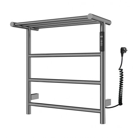 Полотенцесушитель электрический с полкой WONZON & WOGHAND, Темный графит (WW-AL402-GM), артикул WW-AL402-GM