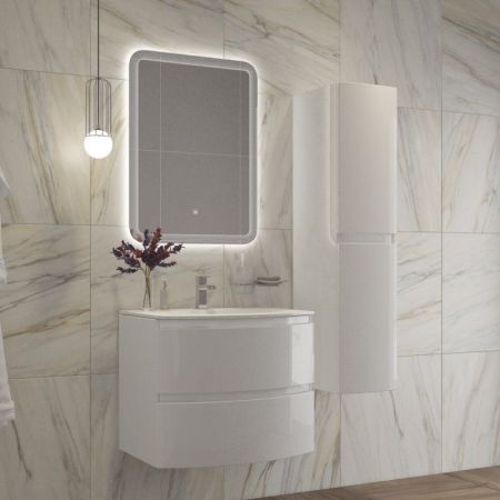 Зеркало DUET CEZARES с лазерной гравировкой, контурной подсветкой и сенсорным выключателем, артикул CZR-SPC-DUET-700-800-LED-TCH