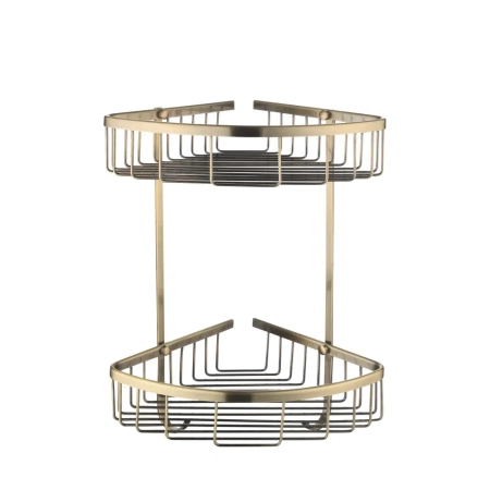 Полка металлическая угловая двухъярусная Rose RW12Q, бронза, артикул RW12Q