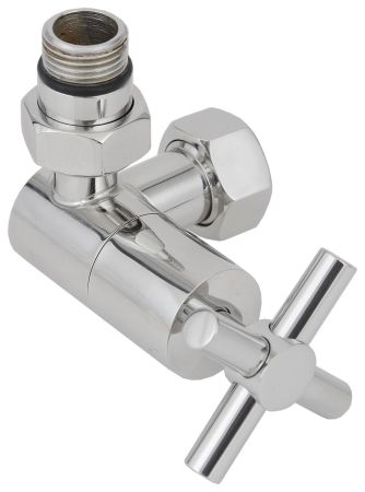 Вентиль 3D левый (крест) G 1/2" НР х G 3/4" НГ (САТИН)