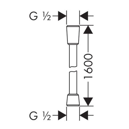 AX Душевой шланг, 1,60 м, цвет шлифованный черный хром, артикул 28626340