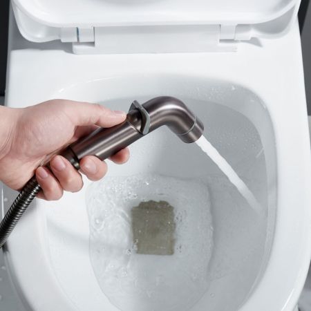 Гигиенический душ со смесителем Shevanik S4705T-1, оружейная сталь