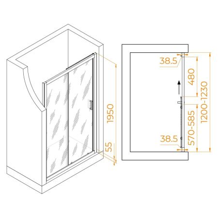 Душевая дверь RGW PA-016B (Прозрачное, 1200), артикул 350801612-14