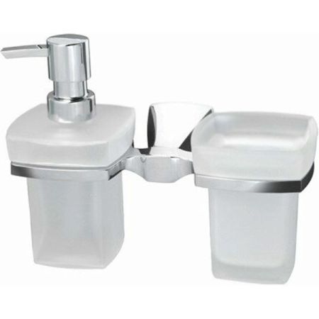 Стакан для зубных щеток с дозатором жидкого мыла WasserKRAFT Wern K-2589 Хром