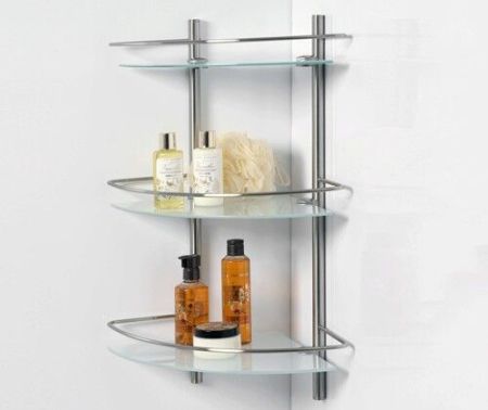 Стеклянная полка WasserKRAFT Ammer K-3733 угловая Хром матовый