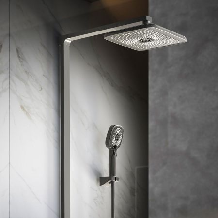 душевые стойки Vincea Душевая стойка Inspire VSFS-3I13TGM термостатическая с изливом, вороненая сталь,, артикул VSFS-3I13TGM