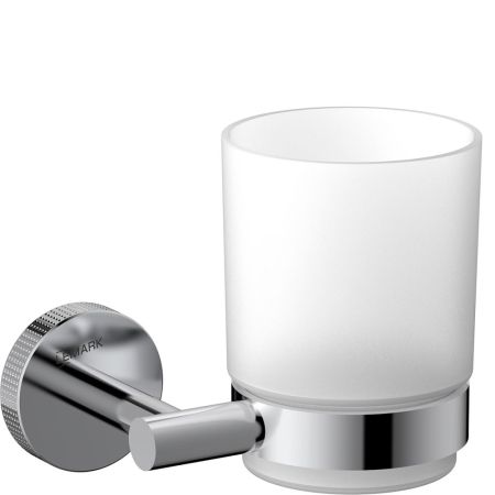 Стакан для ванной Lemark BELUGA подвесной, сталь, стекло, хром (LMA-8035S-C), артикул LMA-8035S-C