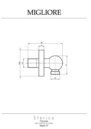 SFERICA Штуцер душевой, 1/2"x1/2", бронза