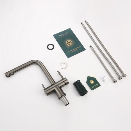 Смеситель для кухни с подключением фильтра Splenka S70.61.09, графит