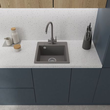 Смеситель для кухни с подключением фильтра GranFest Z-5420, темно-серый, артикул Z-5420 темно-серый