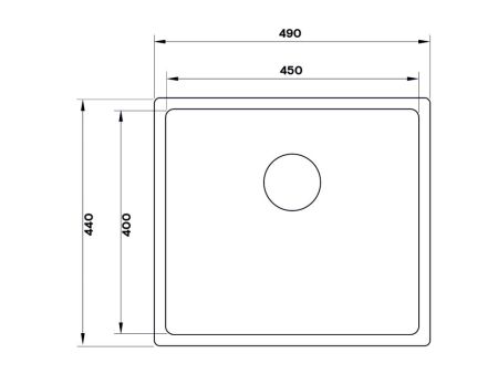 Кухонная мойка UKINOX Techno TEB450.400 -GT10P, 40*45, артикул TEB450.400 -GT10P