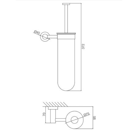 Fima Carlo Frattini Accessori Туалетный ёршик, подвесной, цвет: чёрный матовый, артикул F6006/1NS