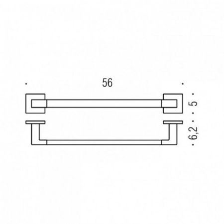 Colombo Basic Q Полотенцедержатель 56см, подвесной, цвет: черный матовый, артикул B3710.NM
