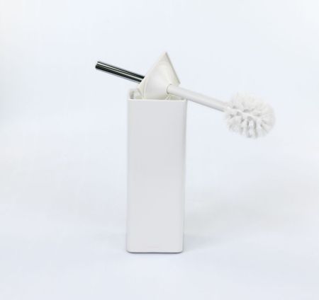 Stil Haus Living, напольный керамический ёрш, цвет хром - белый матовый - белая керамика, артикул LV12A(03)