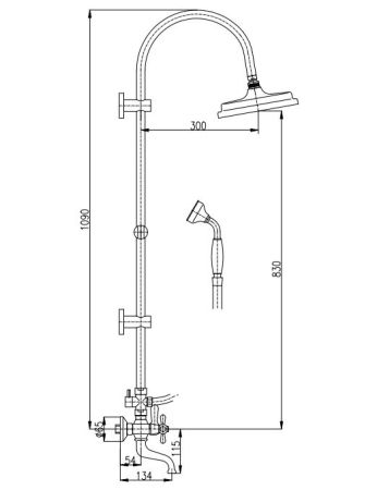 Душевая система Rav Slezak Morava MK459.5/3SM, артикул MK459.5/3SM