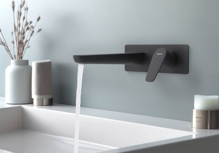 Смеситель для раковины настенный (внешняя и скрытая часть) AQUATEK, матовый черный AQ1113MB БЕТТА Смеситель для раковины настенный (внешняя и скрытая часть) AQUATEK, матовый черный AQ1113MB БЕТТА