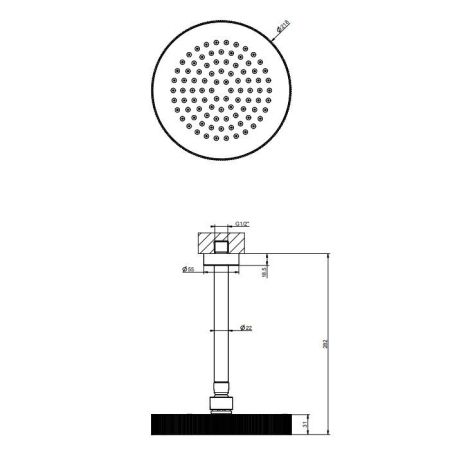 Gessi Ingranaggio Душевая головка потолочная, поворотная с шарниром, цвет: хром, артикул 63552#031