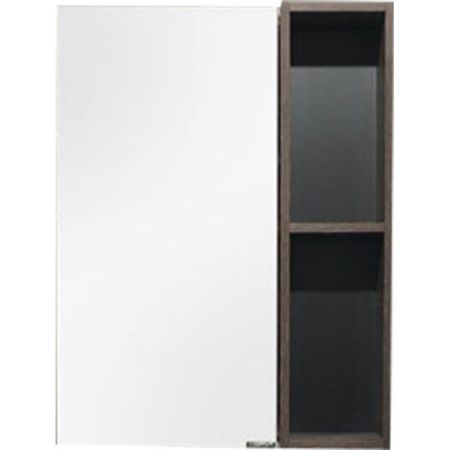 Зеркало со шкафом Comforty Франкфурт 60 4150528 Дуб шоколадно-коричневый Черное матовое, артикул 4150528