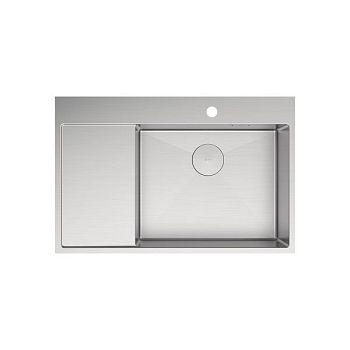 Кухонная мойка Lemark KEZADRA 780P прямоугольная с крылом из нержавеющей стали  (чаша СПРАВА) цвет: сталь (9937153)