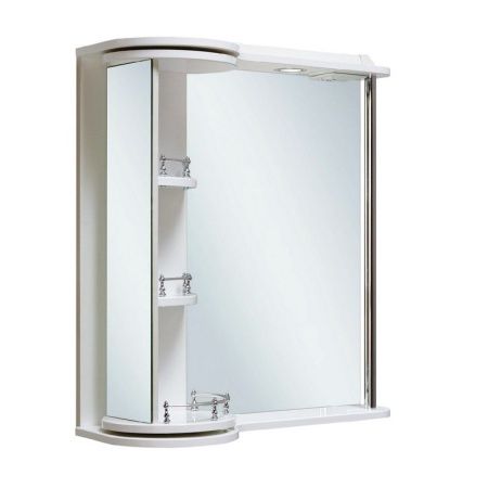 Зеркало со шкафом Runo Секрет 65 4620750021573 с подсветкой Белое