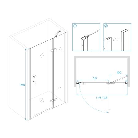Душевая дверь RGW PA-07B R (1200, Прозрачное), артикул 41080712-84R