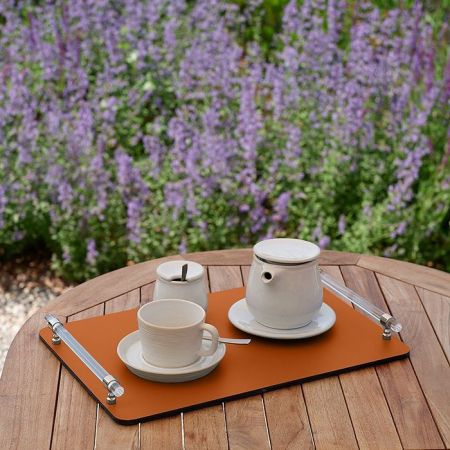 ADJ Поднос Asti, 45x30xH5 см., цвет: коньяк/бордо, фурнитура графит