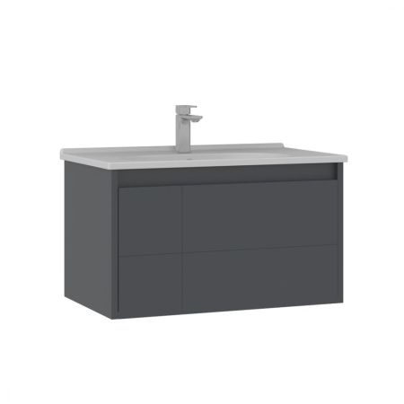 Тумба с раковиной ORKA Likya 80 подвесная, антрацит матовый, артикул 5002491