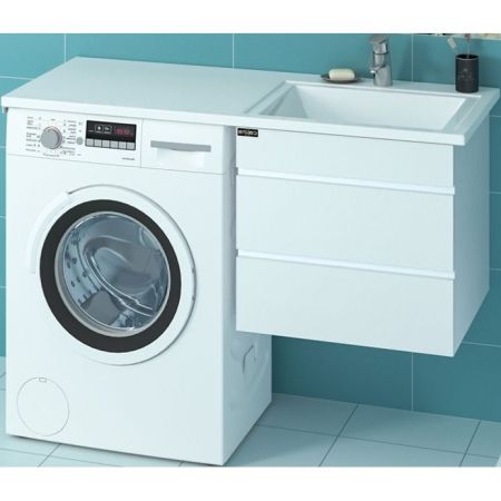 Тумба с раковиной СанТа Марс 120 R 227003+900105 подвесная Белая, артикул 227003