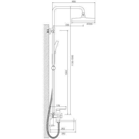 Душевая система BELZ B24813-1, сатин, артикул B24813-1