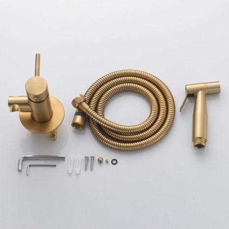 Гигиенический душ со смесителем Shevanik S147G, золотой сатин