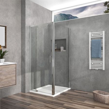 Душевой уголок Vincea Intra 100х90 VSR-1I901090CL профиль Хром стекло прозрачное, артикул VSR-1I901090CL