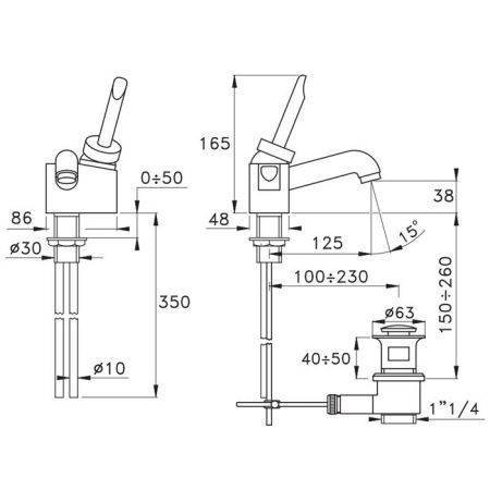 Stella Box Смеситель для раковины на 1 отверстие 3224, с донным клапаном, цвет: хром, артикул BX 00102 CR00