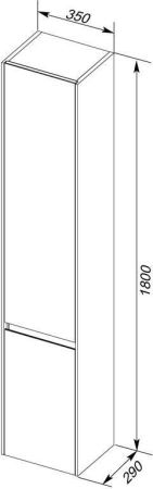 Шкаф-пенал Aquanet Гласс 35 белый, артикул 00196962