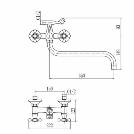 Смеситель для ванны FASHUN A2619, хром, артикул A2619