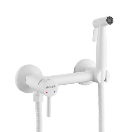 Гигиенический душ со смесителем Shevanik S107C, белый, артикул S107C