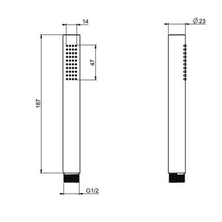 FIMA|Carlo Frattini Wellness Ручной душ из латуни, цвет брашированный черный хром, артикул F2067OTCS