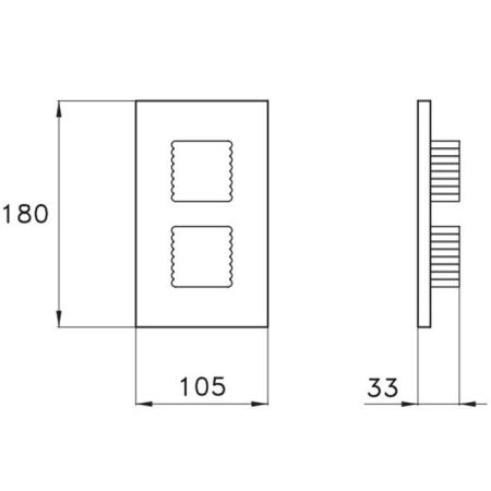Stella Casanova Внешняя часть встраиваемого термостатического смесителя для душа IS3294 P.V. с переключателем на 2 выхода, цвет: хром, артикул CS 06012 CR00