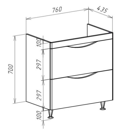 Тумба под раковину Bellezza Санриса 80 4630113660011 Белая, артикул 4630113660011