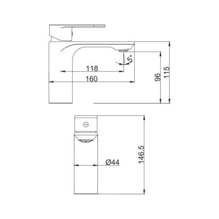 Смеситель для раковины FASHUN A1085, хром