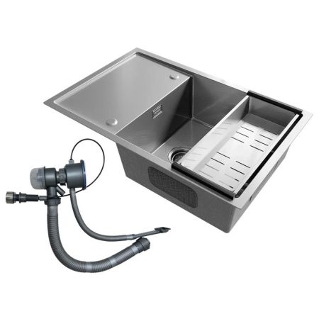 Кухонная мойка Ulgran Steel 780x500, брашированная сталь, артикул US 780-001