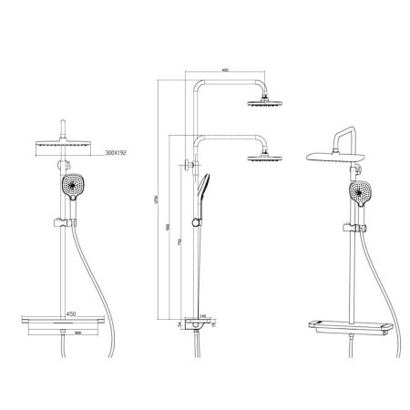 Душевая система Savol SK-H3145W, белый, артикул SK-H3145W